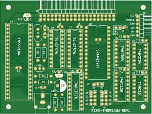 MSXを作ろう(2)-KZ80シリーズ用ビデオボード(KZ80-TMS9918A)専用プリント基板