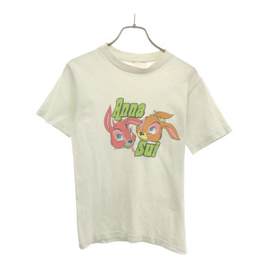 アナスイ USA製 プリント 半袖 Tシャツ XXS ホワイト ANNA SUI レディース