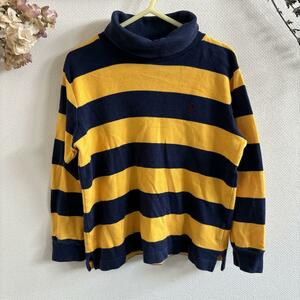 POLO RALPH LAURENボーダーハイネックニット黄紺【110】