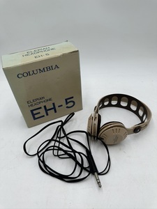 m0520 昭和レトロ 美品 COLUMBIA コロンビア ヘッドフォン EH-5 元箱付 通電OK 動作OK 保管品