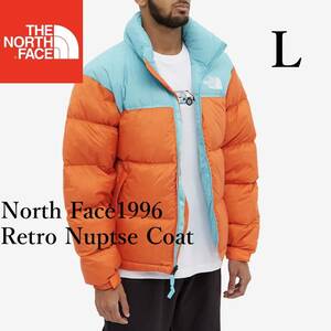 ◆モデル出品◆新品 Lサイズ ノースフェイス ヌプシ 700フィル グースダウンジャケット The North Face 1996 Retro Nuptse Jacket 橙/水色