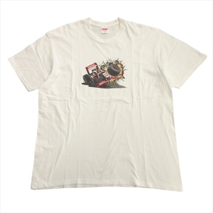 21aw シュプリーム SUPREME Clash Tee クラッシュ Tシャツ カットソー ロゴ プリント USA製 XL 白 ホワイト メンズ