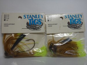 STANLEY JiGS ① C12-35 1/2oz x2　スタンレー ラバージグ 2個　パンプキン/チャートテール　アーキータイプ コブラヘッド ブラシガード