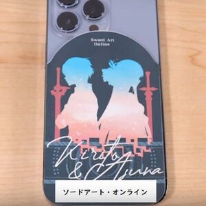 【値下げ １枚のみ 再入荷なし】 ソードアート・オンライン 購入特典 非売品 静電スマホステッカー キリト&アスナ シルエット