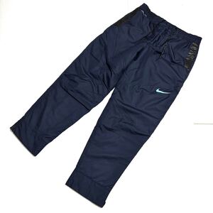 美品！NIKE STORM-FIT ナイキ 厚手 中綿 ナイロンパンツ テーパード スポーツ サッカー 軽量 防寒 防風 極暖 紺ネイビー メンズ XLサイズ