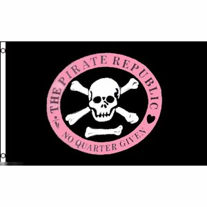 海外限定 国旗 海賊旗 共和国 パイレーツ スカル 骸骨 ドクロ クロスボーン 特大フラッグ