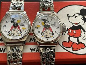 ★ 難あり PEDREミッキーマウス ウォッチ 1933ビンテージ 腕時計 復刻 パイアイ mickey watch 赤箱 ペドレ 中古品 2個 部品取り用