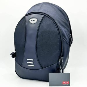 X665【TUMI／トゥミ】535MB　ショルダーバッグ　リュックサック　バックパック　ボディバッグ　斜め掛け　レザー×ナイロン　ネイビー