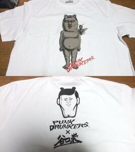 未使用 パンクドランカーズ punkdrunkers 谷口崇 コラボ Tシャツ L 白 蜂 虫 熊 ベア