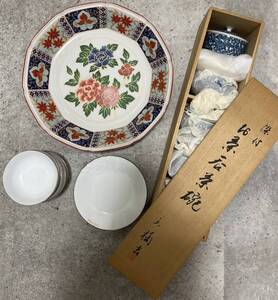 ＃24768 絵皿 食器 まとめて/大皿 丸今窯 ピエールカルダン 湯呑茶碗等 長期保管品