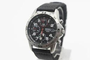 セイコー SEIKO クロノグラフ 腕時計 ブラック クォーツ 稼働品 