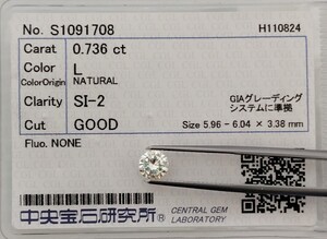 【1/25★安値〜】天然ダイヤモンド ルース 0.736ct L SI2 鑑別 CGL│A0226bl 【0.7ct】 ダイヤ diamond