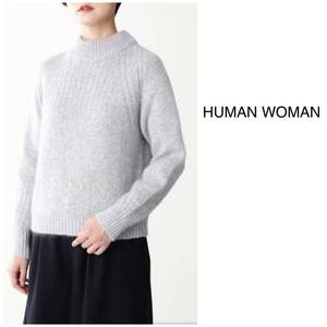 HUMAN WOMAN モヘヤ混 プルオーバー ニット M レディース トップス セーター ヒューマンウーマン