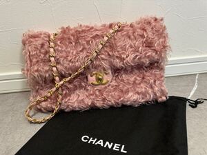 ★CHANEL シャネル　ファーバッグ　レア　ピンク　チェーンストラップ　極美品　ギャランティカード付　クラッチバッグ★