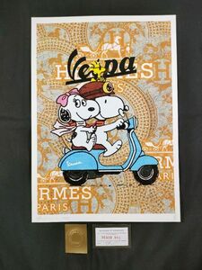 世界限定100枚 DEATH NYC C36 アートポスター PEANUTS ピーナッツ SNOOPY スヌーピー Vespa ベスパ ウッドストック