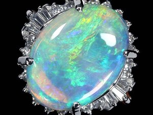 OU14228S【1円～】新品【RK宝石】≪opal≫ 神秘の宝石!! 上質オパール 大粒2.48ct!! 極上ダイヤモンド Pt900 高級リング ダイヤ