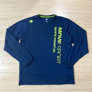 DESCENTE デサント move sport ムーブスポーツ 長袖シャツ ロンT Oサイズ ネイビー