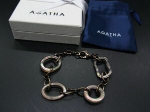 ■美品■ AGATHA アガタ シェル チェーン ブレスレット アクセサリー ブロンズ系 DE1866