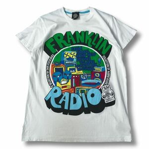 《良品◎》FRANKLIN MARSHALL フランクリンマーシャル★イタリア製*フロントデザイン*Tシャツ*カットソー*ホワイト*サイズS(MS3193)◆YP