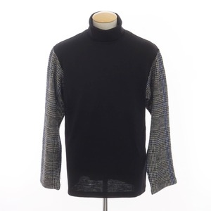 【中古】ヨウジヤマモトプールオム Yohji Yamamoto POUR HOMME ウール タートルネック ニット ブラックxグレー【サイズ2】