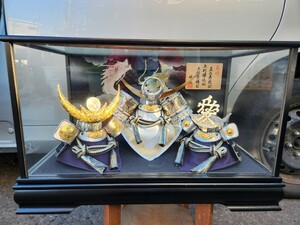 上杉義　三武将「義」兜　五月人形　福仙　兜ケース飾り　上杉謙信公　景勝公　直江兼続公