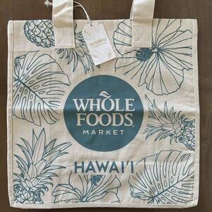 最新作 ハワイ WHOLE FOODS ホールフーズ スモールトート スクエアトートバッグ タグアロハ エコバッグ キャンバスバッグ トロピカル 新品2