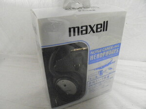 未使用　MAXELL　マクセル　HP-NC22　BK　ノイズキャンセル　ブラック　ヘッドフォン　航空機アダプターつき