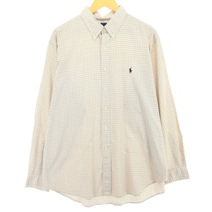 古着 ラルフローレン Ralph Lauren CLASSIC FIT 長袖 ボタンダウンチェックシャツ メンズXL /eaa451765