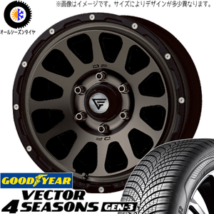 215/65R16 オールシーズンタイヤホイールセット ハイエース (GOODYEAR Vector & DELTAFORCE OVAL 6穴 139.7)