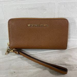 3969☆ MICHAEL KORS マイケル コース 財布 長財布 小銭入れあり レザーウォレット レディース ベージュ