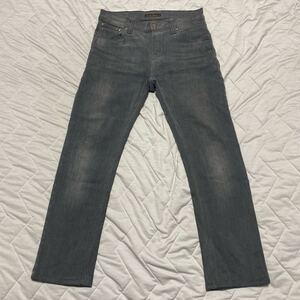 A7C【着少】ヌーディージーンズ Nudie Jeans THIN FINN グレー ストレッチ MADE IN ITALY デニム ジーンズ ジーパン パンツ 30 格安