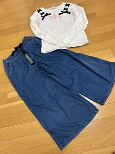 ジェニィ 150センチ 上下セット　長袖Tシャツ　ガウチョパンツ リッカリッカ　トップス　ボトムス セットアップ