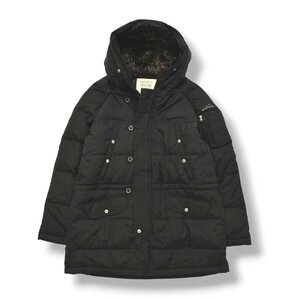 ★エディーバウアー Eddie Bauer プレミアム グース ダウン ジャケット フーディー L ブラック アウトドア ナイロン パーカー GOOSE DOWN★