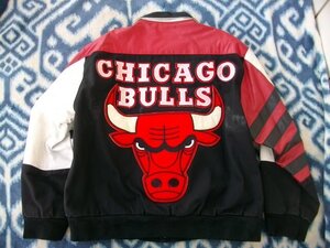 Jeff Hamilton製 シカゴ ブルズ 袖革？ジャケット 極美品 M NBA Chicago Bulls ジェフハミルトン Michael Jordan マイケル ジョーダン