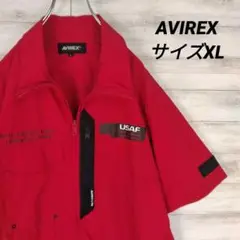 メンズ☆美品　AVIREX　半袖シャツ　ナイロン　ミリタリー　上野商会　XL