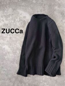 ZUCCa クルーネックニット ブラック 厚手ウール ズッカ