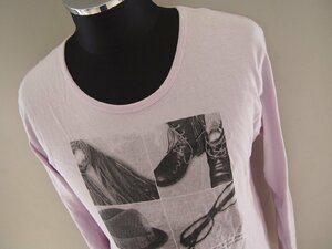 ミッシェルクランオム★長袖Ｔシャツ★長袖クルーネックＴシャツ★カットソー★タグ穴あり★プリント★サイズ48★MICHEL KLEIN HOMME