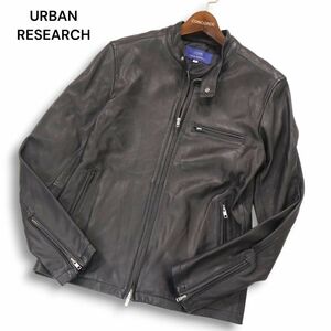 URBAN RESEARCH アーバンリサーチ 秋冬 山羊革★ ゴート レザー シングル ライダース ジャケット Sz.38　メンズ 黒　I4T03014_9#N