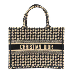 Christian Dior クリスチャンディオール ブックトート・ミディアムバッグ/50-MA-1129/ブラック×ベージュB1■539375