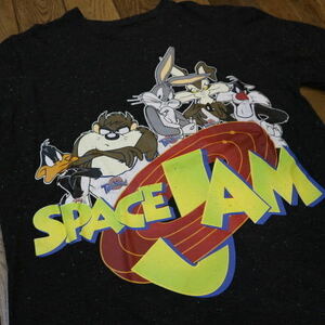 SPACE JAM Looney Tunes Tシャツ M ブラック 半袖 プリント スペースジャム ルーニーテューンズ マイケルジョーダン キャラクター ムービー
