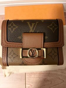 1円スタート！ルイヴィトン M68725 ポルトフォイユ・ドーフィーヌ コンパクト 二つ折り財布　モノグラムリバース【LOUIS VUITTON】