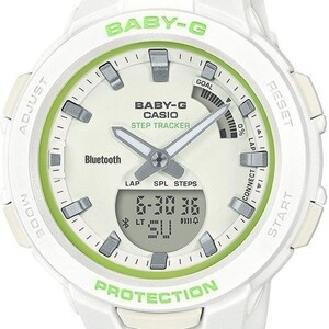 【カシオ】 ベビージー FOR SPORTS レディース 新品 Bluetooth 歩数計測 腕時計 未使用品 女性 ホワイト CASIO BSA-B100SC-7AJF