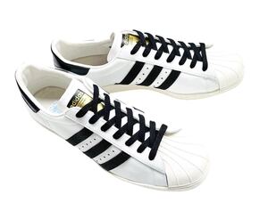 美品!! 希少!! 13年 adidas SUPERSTAR 80s アディダス スーパースター ホワイト ブラック レザー 白 × 黒 us 11 / 29 ㎝ 天然皮革 正規品