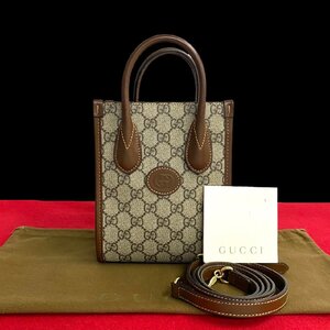 極 美品 希少品 GUCCI グッチ インターロッキングG GGモノグラム レザー 本革 2way ショルダーバッグ ミニ ハンドバッグ ブラウン 31845