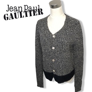 ★JEAN PAUL GAULTIER ジャンポールゴルチェ★レディース 貝ボタン Vネック ニット カーディガン セーター size 40 管:C:05