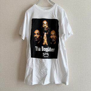 即決【激レア入手困難】Death Row Records/スヌープドッグTシャツ M/白 デスロウレコード snoopdogg ヒップホップ ラップ バンド メンズ