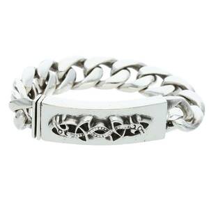 クロムハーツ Chrome Hearts ID CELT CRS/ケルティックIDクラシック サイズ:11LINK オールドシルバーブレスレット 中古 SJ02