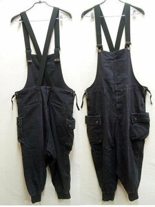 ◇即決[2]glamb 18WT Nick rib overall ニック リブ オーバーオール サルエル ストレッチ ブラック スリム GB0418/P01 パンツ■R500