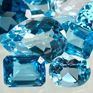 1円〜!!●天然ブルートパーズおまとめ102ct●j 約20.4g ルース 裸石 宝石 ジュエリー jewelry blue topaz w4ヤ2