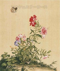 清代画院清代名家の名作 郎世寧 花鳥図 花鳥画 掛画 絹本 絹布画芯 中堂画 装飾画 中国美術